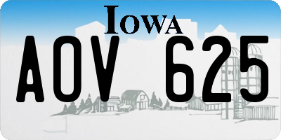 IA license plate AOV625