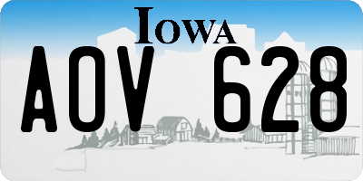 IA license plate AOV628