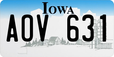 IA license plate AOV631