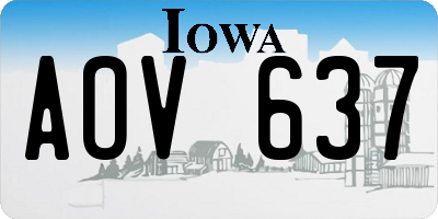 IA license plate AOV637