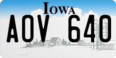 IA license plate AOV640
