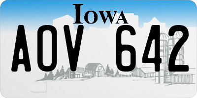 IA license plate AOV642