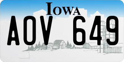 IA license plate AOV649