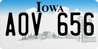 IA license plate AOV656