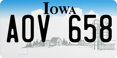 IA license plate AOV658