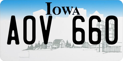 IA license plate AOV660