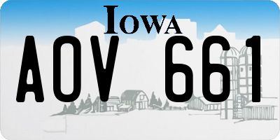 IA license plate AOV661