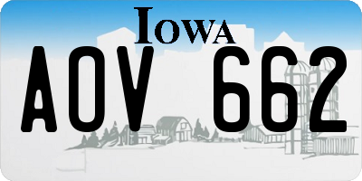 IA license plate AOV662