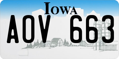 IA license plate AOV663