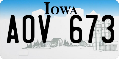 IA license plate AOV673
