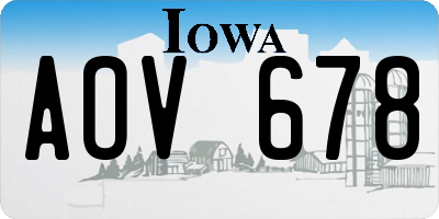 IA license plate AOV678