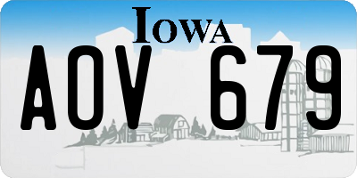 IA license plate AOV679