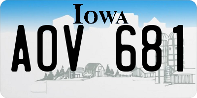 IA license plate AOV681