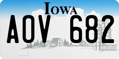 IA license plate AOV682