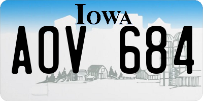 IA license plate AOV684