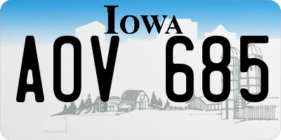 IA license plate AOV685