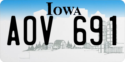 IA license plate AOV691
