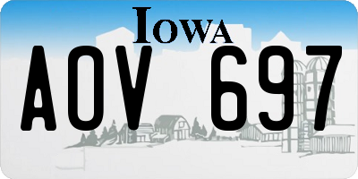 IA license plate AOV697