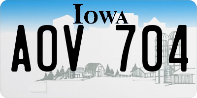 IA license plate AOV704
