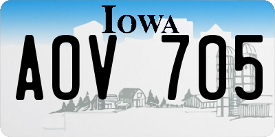 IA license plate AOV705