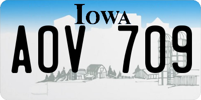 IA license plate AOV709