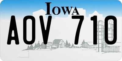 IA license plate AOV710