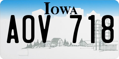 IA license plate AOV718