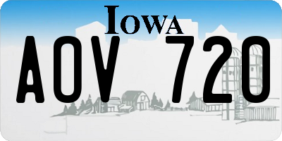 IA license plate AOV720