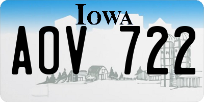 IA license plate AOV722