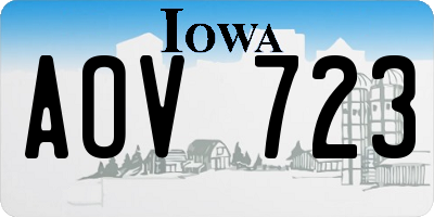 IA license plate AOV723