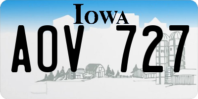 IA license plate AOV727