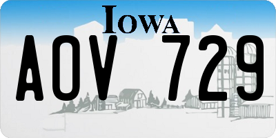 IA license plate AOV729