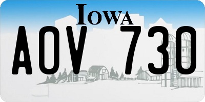 IA license plate AOV730