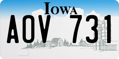 IA license plate AOV731