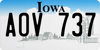IA license plate AOV737