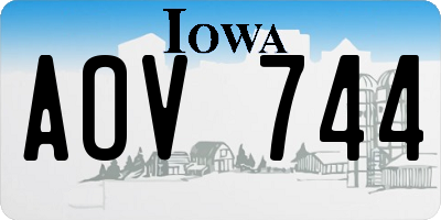 IA license plate AOV744
