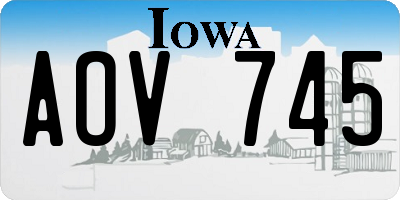 IA license plate AOV745