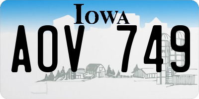 IA license plate AOV749