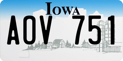 IA license plate AOV751
