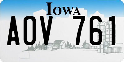 IA license plate AOV761