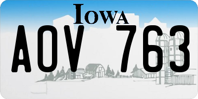 IA license plate AOV763