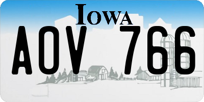 IA license plate AOV766
