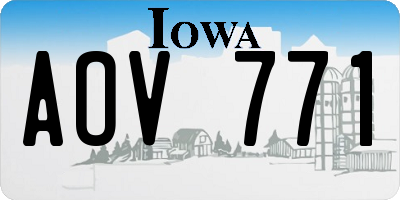 IA license plate AOV771