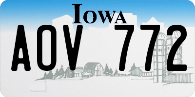 IA license plate AOV772