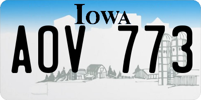 IA license plate AOV773