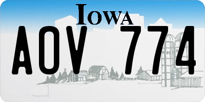 IA license plate AOV774