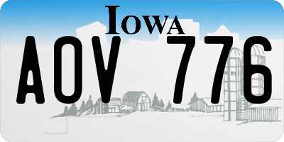 IA license plate AOV776