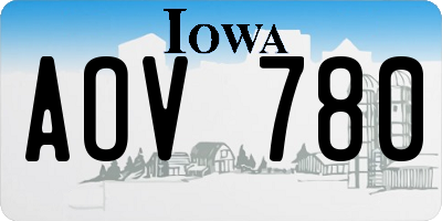 IA license plate AOV780