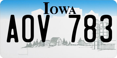 IA license plate AOV783