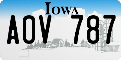 IA license plate AOV787